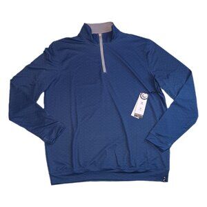 Kenneth Cole Golf Mens Medium Windbreaker Navy Long Sleeve Collar 1/4 Zip RT$69